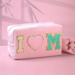 Preppy Makeup Bag Letter Waterproof Ladies Cosmetic Storage Purse Skincare