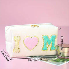 Preppy Makeup Bag Letter Waterproof Ladies Cosmetic Storage Purse Skincare