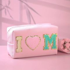 Preppy Makeup Bag Letter Waterproof Ladies Cosmetic Storage Purse Skincare