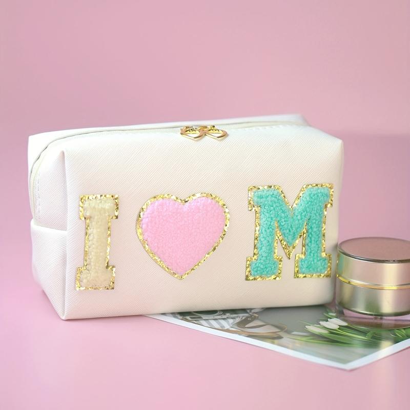 Preppy Makeup Bag Letter Waterproof Ladies Cosmetic Storage Purse Skincare