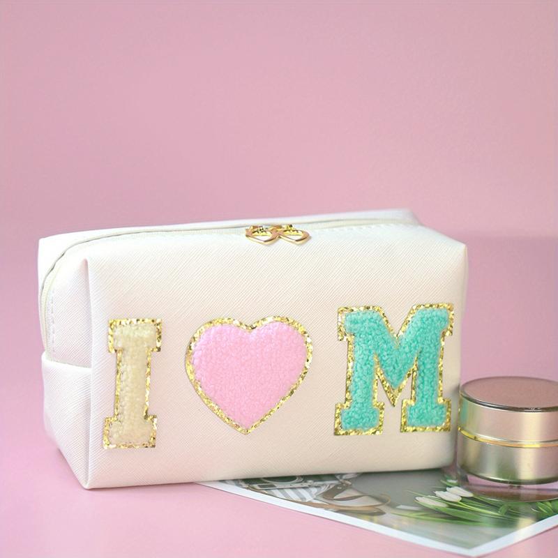Preppy Makeup Bag Letter Waterproof Ladies Cosmetic Storage Purse Skincare
