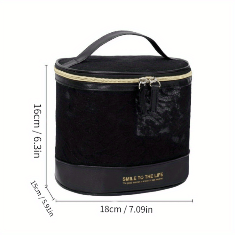 Flower Print Makeup Bag Toiletry Travel Bag With Handle Large Capacity