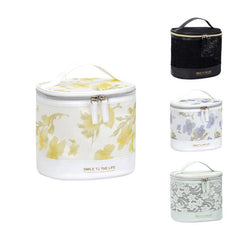 Flower Print Makeup Bag Toiletry Travel Bag With Handle Large Capacity