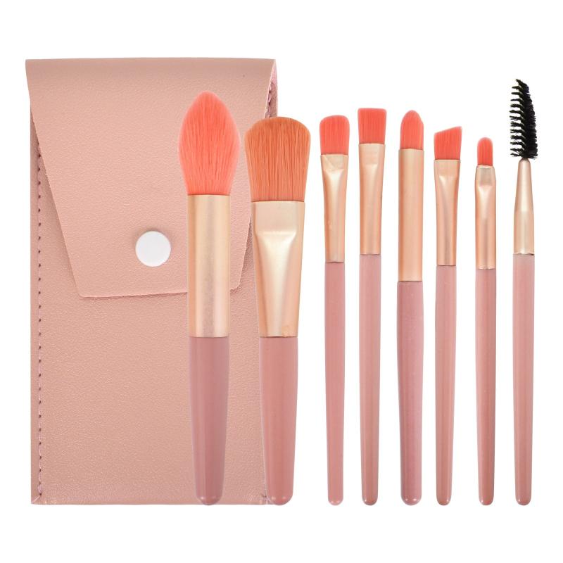 8 PCS Mini Makeup Brush Set with Storage Bag