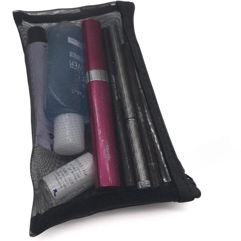 5 Nylon Mesh Cosmetic Bag Makeup Pencil Case Travel Organizers