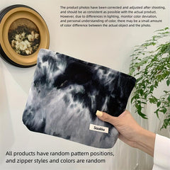 Tie Dye Zipper Makeup Bag Corduroy Purse Travel Toiletry Bag