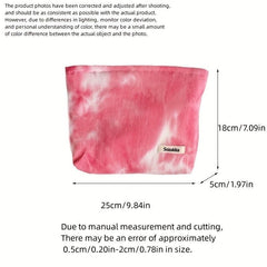 Tie Dye Zipper Makeup Bag Corduroy Purse Travel Toiletry Bag