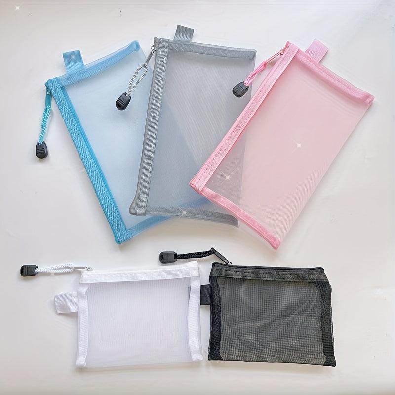 5pcs Zipper Nylon Makeup Bags Beauty Organizer Travel Toiletry Set