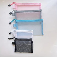 5pcs Zipper Nylon Makeup Bags Beauty Organizer Travel Toiletry Set