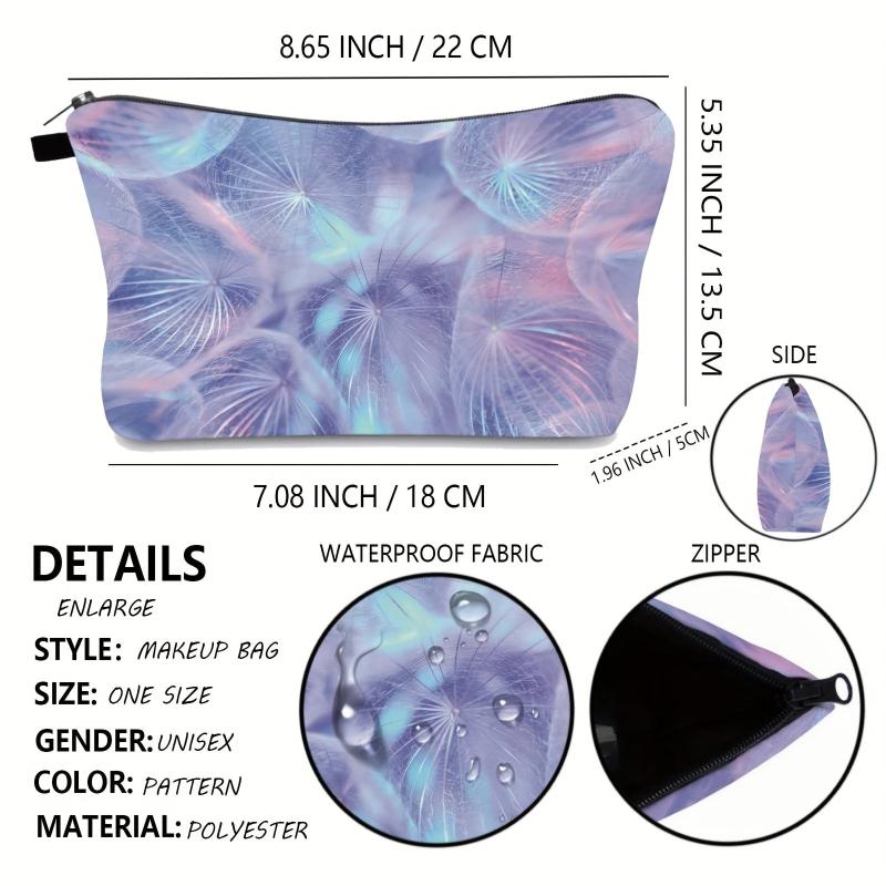 Dandelion Pattern Makeup Bag for Women - Travel Cosmetic Organizer