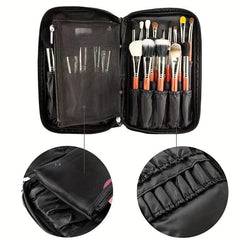 Makeup Brushes Organizer Handbag with Belt Strap
