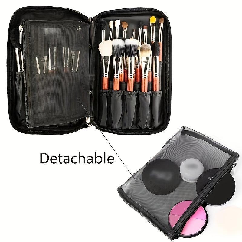 Makeup Brushes Organizer Handbag with Belt Strap