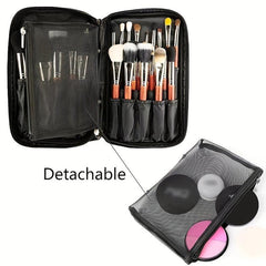 Makeup Brushes Organizer Handbag with Belt Strap