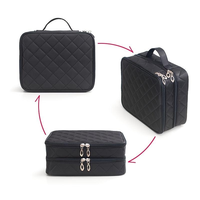 Waterproof Makeup Bag for Women Double Layer Large Capacity Cosmetic Case