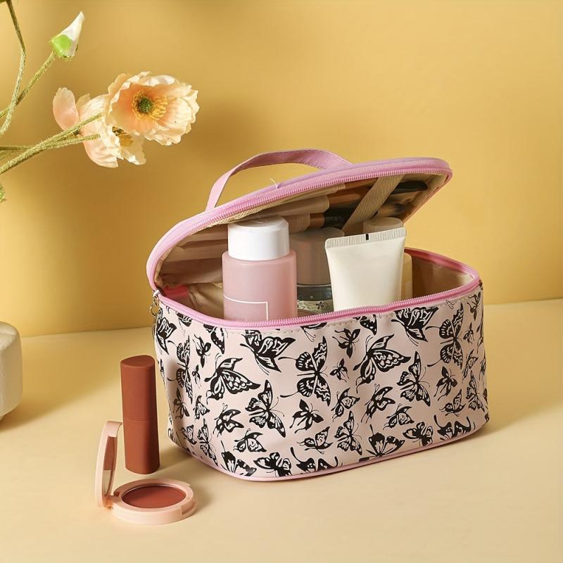 Large Capacity Butterfly Makeup Bag Waterproof Multifunctional with Brush Holder