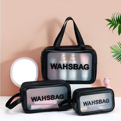 3Pcs Clear Toiletry Bag Waterproof Travel Bag Zippered Makeup Cosmetic Case