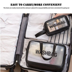 3Pcs Clear Toiletry Bag Waterproof Travel Bag Zippered Makeup Cosmetic Case
