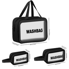3Pcs Clear Toiletry Bag Waterproof Travel Bag Zippered Makeup Cosmetic Case