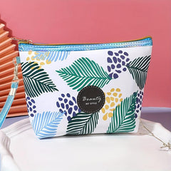 Leaf Pattern Travel Makeup Bag Cosmetic Bag Water-resistant Toiletry Bag