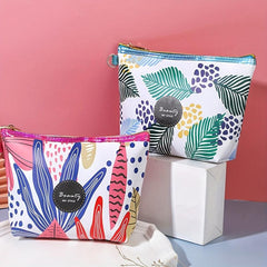 Leaf Pattern Travel Makeup Bag Cosmetic Bag Water-resistant Toiletry Bag