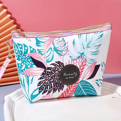 Leaf Pattern Travel Makeup Bag Cosmetic Bag Water-resistant Toiletry Bag