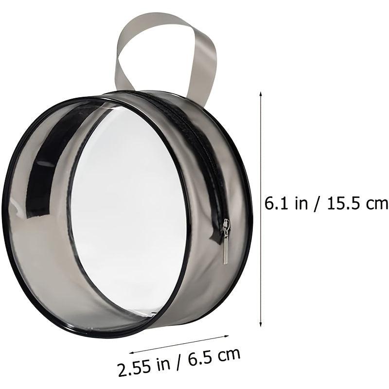 Transparent Toiletry Bag Handbag Round PVC Waterproof Zipper Cosmetic Bag