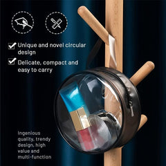 Transparent Toiletry Bag Handbag Round PVC Waterproof Zipper Cosmetic Bag
