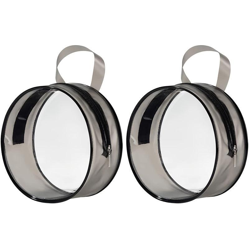Transparent Toiletry Bag Handbag Round PVC Waterproof Zipper Cosmetic Bag