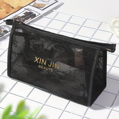 Travel Mesh Cosmetic Makeup Organizer Bag Zipper Mesh Cosmetic Bag 3 Sizes
