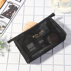 Travel Mesh Cosmetic Makeup Organizer Bag Zipper Mesh Cosmetic Bag 3 Sizes