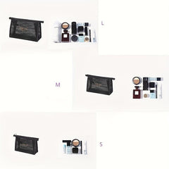 Travel Mesh Cosmetic Makeup Organizer Bag Zipper Mesh Cosmetic Bag 3 Sizes