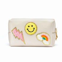 Preppy Patch Cosmetic Toiletry Bag Portable Waterproof Makeup Bag