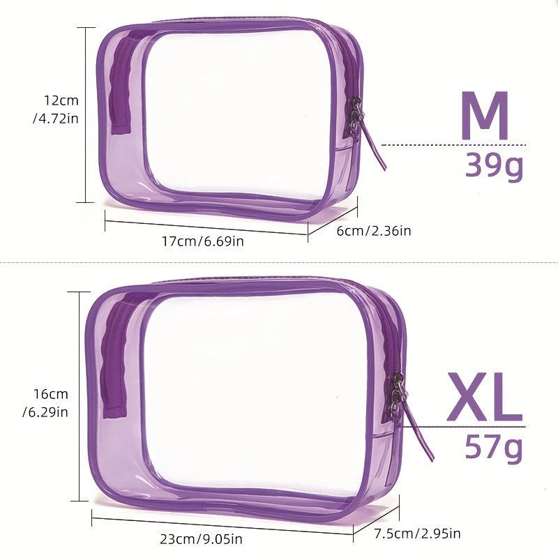 2pcs Clear Travel Bags For Toiletries Multipurpose Transparent Cosmetic Bags