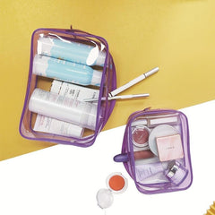 2pcs Clear Travel Bags For Toiletries Multipurpose Transparent Cosmetic Bags