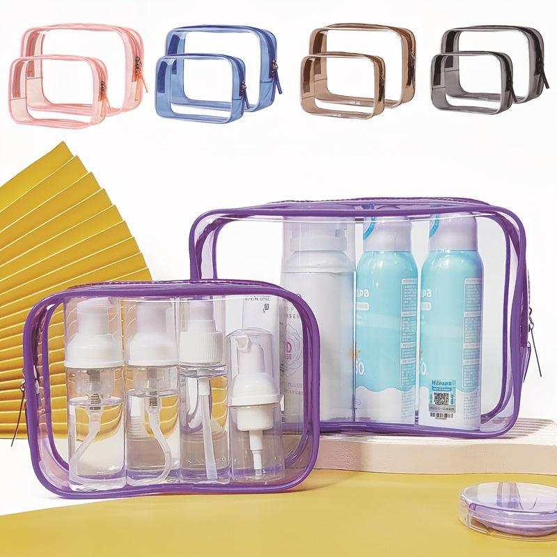 2pcs Clear Travel Bags For Toiletries Multipurpose Transparent Cosmetic Bags