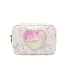 Rabbit Heart Cosmetic Bag & Keychain Pencil Case Makeup Pouch Organizer