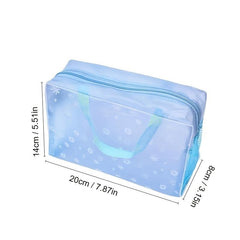 5pcs Flower Pattern Makeup Bag Plastic Handheld Cosmetic Bag