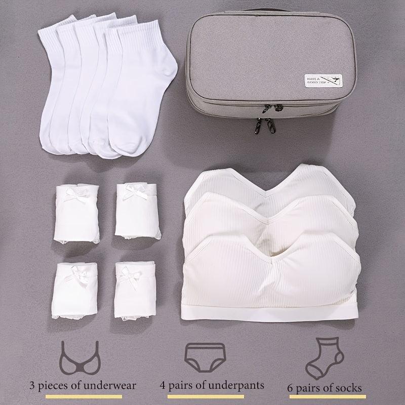 Travel Underwear Organizer - Store Bras, Socks, Lingerie in One Cube