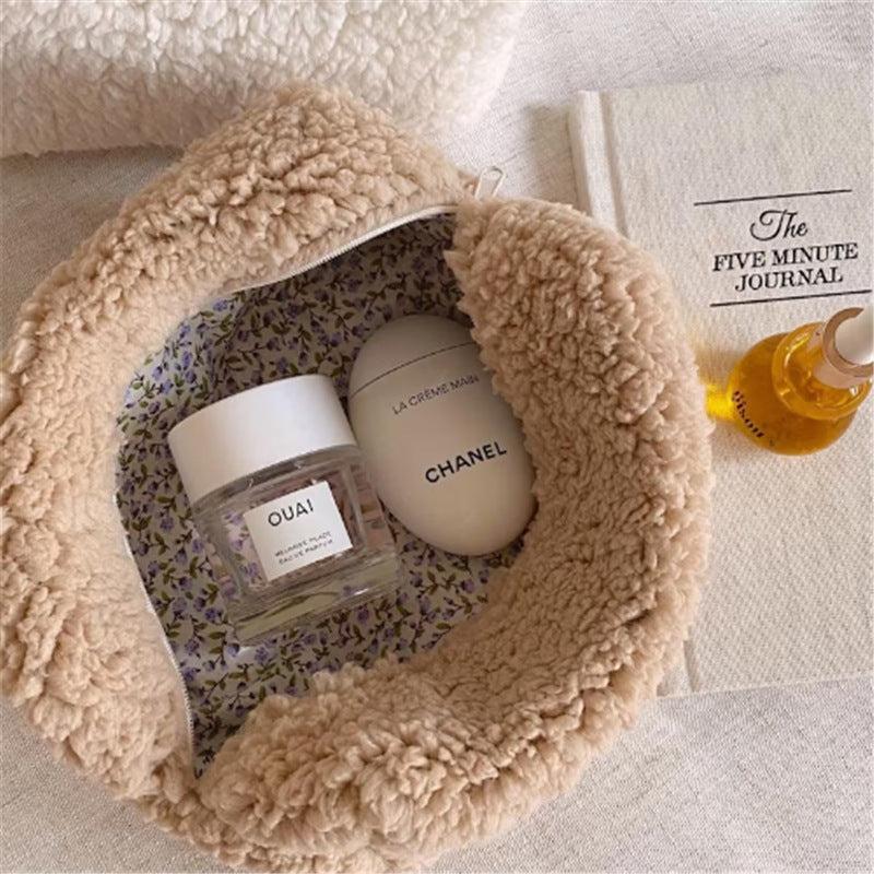 Lambswool Cosmetic Bag Cream Portable Skin Care Storage Bag