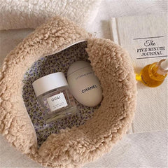 Lambswool Cosmetic Bag Cream Portable Skin Care Storage Bag