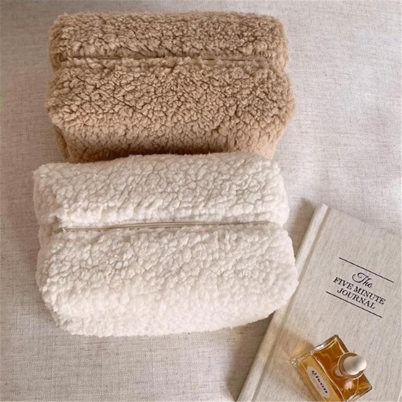 Lambswool Cosmetic Bag Cream Portable Skin Care Storage Bag