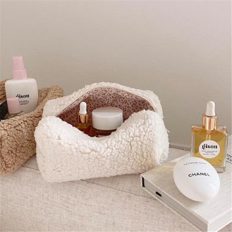 Lambswool Cosmetic Bag Cream Portable Skin Care Storage Bag