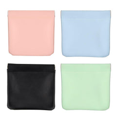 4pcs Mini Cosmetic Bag Portable Makeup Pouch Self Closing Storage Green Pink