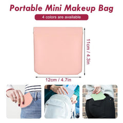 4pcs Mini Cosmetic Bag Portable Makeup Pouch Self Closing Storage Green Pink