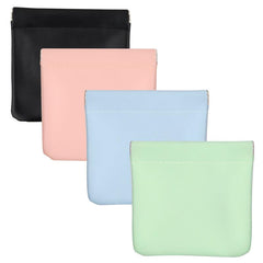 4pcs Mini Cosmetic Bag Portable Makeup Pouch Self Closing Storage Green Pink