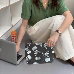 Skull Print Cosmetic Bag Roomy Makeup Travel Toiletry Organizer Gift