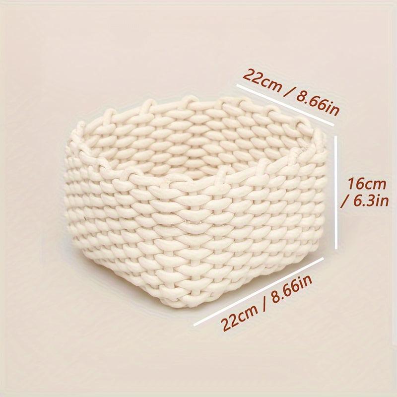 Cotton Rope Woven Storage Basket for Jewelry Makeup Masks Cosmetics