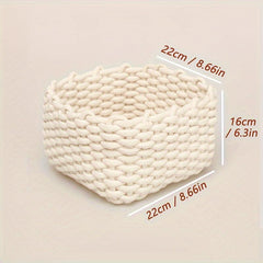 Cotton Rope Woven Storage Basket for Jewelry Makeup Masks Cosmetics