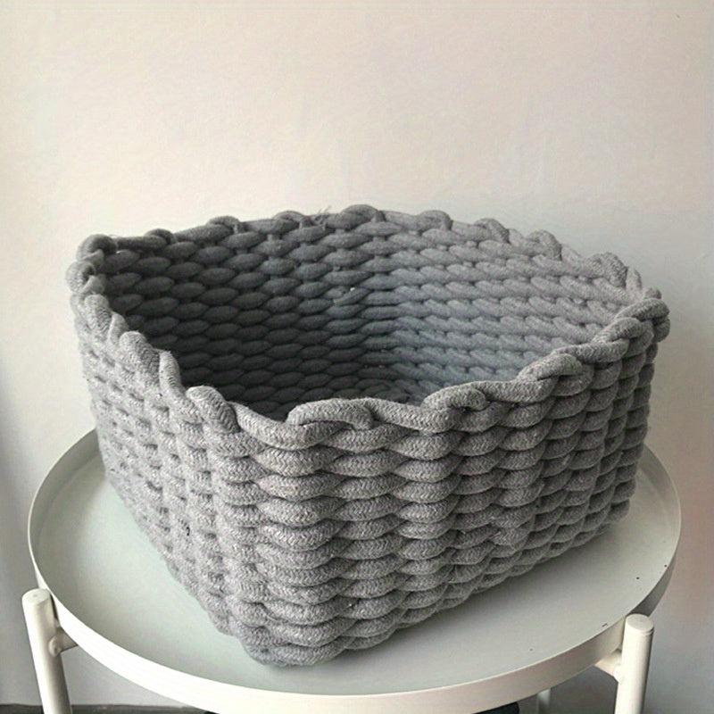 Cotton Rope Woven Storage Basket for Jewelry Makeup Masks Cosmetics