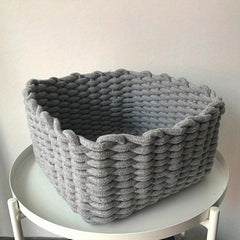 Cotton Rope Woven Storage Basket for Jewelry Makeup Masks Cosmetics